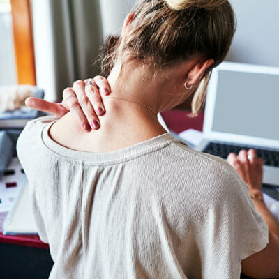 Neck pain from desk work, assessed and managed at Weston Creek Chiropractic Centre